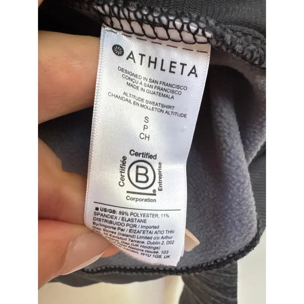 Athleta Grey Women's Altitude Pullover Sweatshirt Top Size Small Athleisure